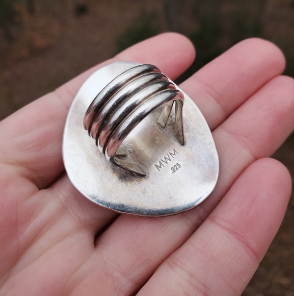 Turquoise and Silver Statement Ring - Picture 6 of 6